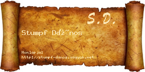 Stumpf Dános névjegykártya